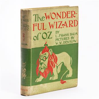 Baum, L. Frank (1856-1919) The Wonderful Wizard of Oz, first edition, illustrator W.W. Denslows presentation copy.